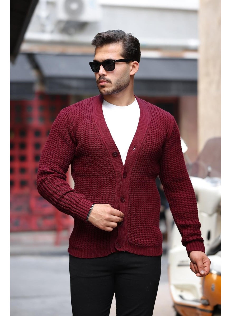 Nopenli Ribbed Knit Buttoned Cardigan - Claret Red - pzsku/Z0D5F93C5759AD98A8E4AZ/45/_/1741192324/43d6b3fb-76df-4a96-9178-56136043757d