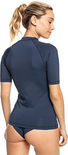 Roxy Women's Whole Hearted Short Sleeve Rashguard – UPF 50+ Sun Protection Quick Dry Swim Shirt for Surfing and Outdoor Activities, Mood Indigo 22, X-Small - Image 3