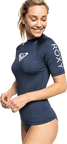 Roxy Women's Whole Hearted Short Sleeve Rashguard – UPF 50+ Sun Protection Quick Dry Swim Shirt for Surfing and Outdoor Activities, Mood Indigo 22, X-Small - Image 2
