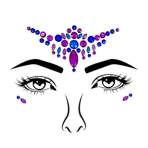 Comet Busters® Face Jewels Party Face Decoration Sticker Rhinestones Temporary Body Tattoos (BT318-335) (BT330) - Image 1