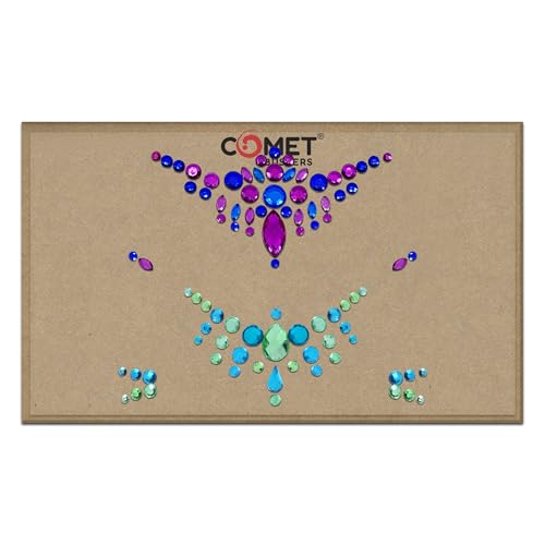 Comet Busters® Face Jewels Party Face Decoration Sticker Rhinestones Temporary Body Tattoos (BT318-335) (BT330) - Image 2