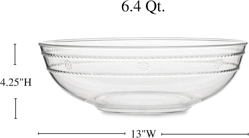 Juliska Isabella Embossed Serving Bowl  13 in Clear Acrylic Unbreakable - Image 4