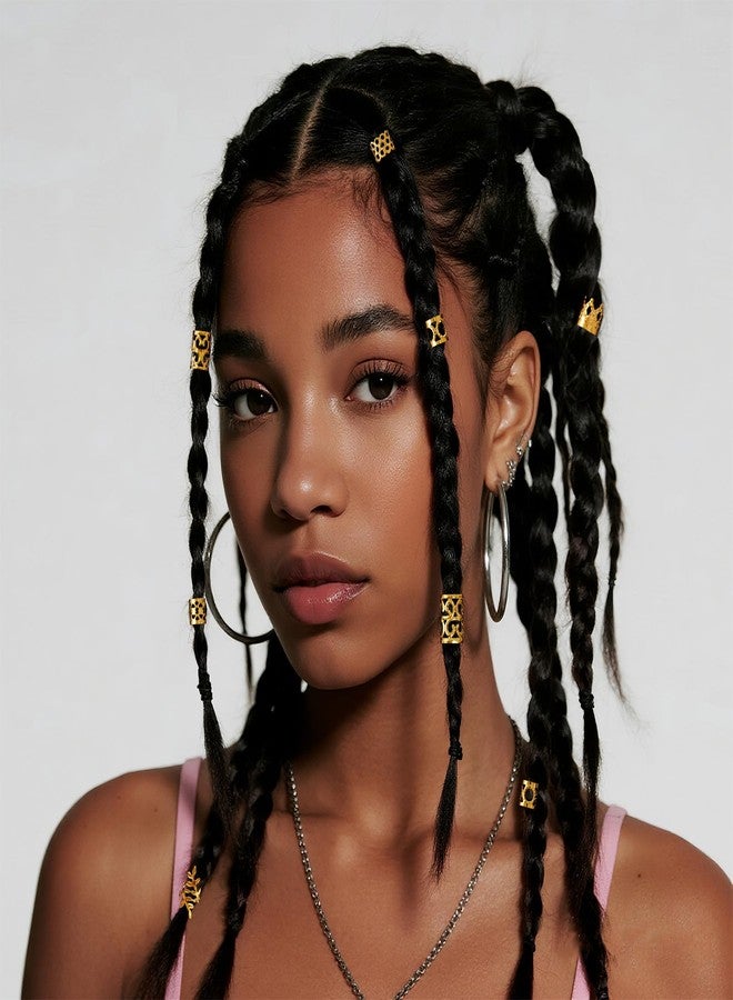 yeabwps 220 Pcs Gold Hair Jewelry for Braids Dreadlock Locs Accessories Metal Hair Clips for Women Girls Adjustable Cuffs Brading Clips Hair Rings Decoration (Gold) - Image 4