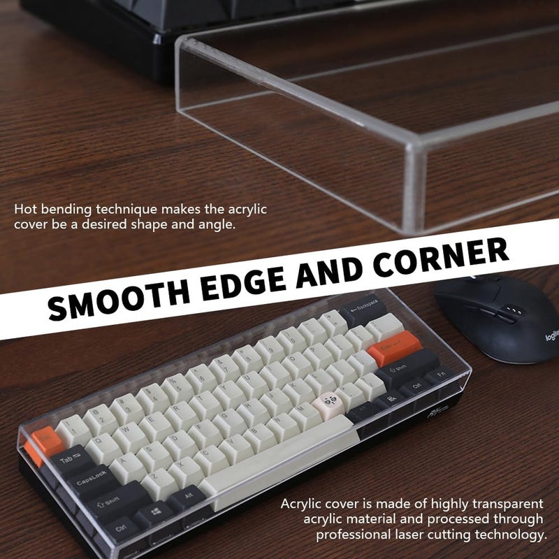 Bright Stone Acrylic Keyboard Dust Cover,60/61/64 Keys Transparent Mechanical Keyboard Protective Cover,Compatible with Computer Gaming Keyboards (11.5''x4.02''x0.87'') - Image 5