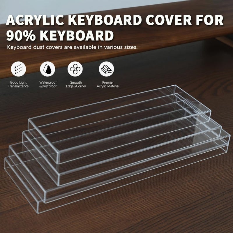 Bright Stone Acrylic Keyboard Dust Cover,60/61/64 Keys Transparent Mechanical Keyboard Protective Cover,Compatible with Computer Gaming Keyboards (11.5''x4.02''x0.87'') - Image 4