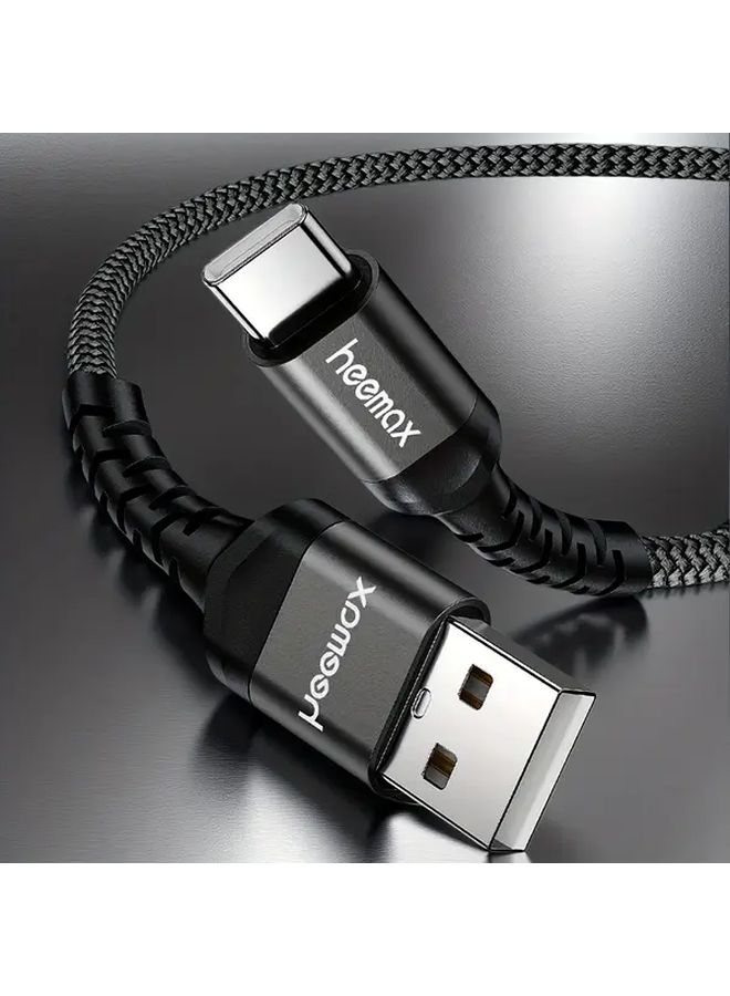 كابل شحن سريع من النوع C بطول 2 متر، بتقنية QC 3.0، مضفر من النايلون من نوع USB C - Image 3
