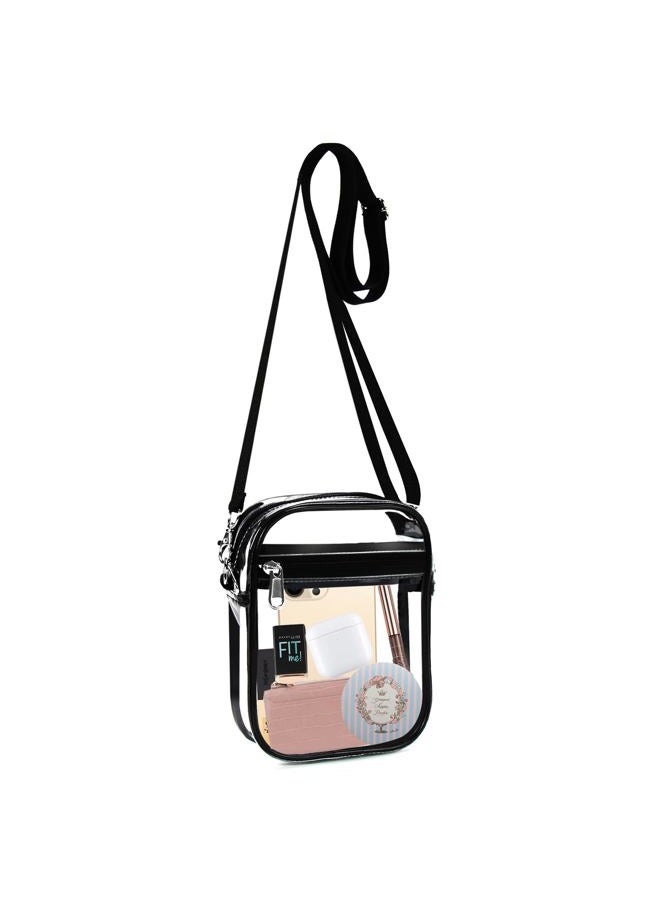 Fibrdoo Clear Crossbody Purse Bag, Clear Bag Stadium Approved with Front Pocket for Concerts Sports Festivals - Image 1