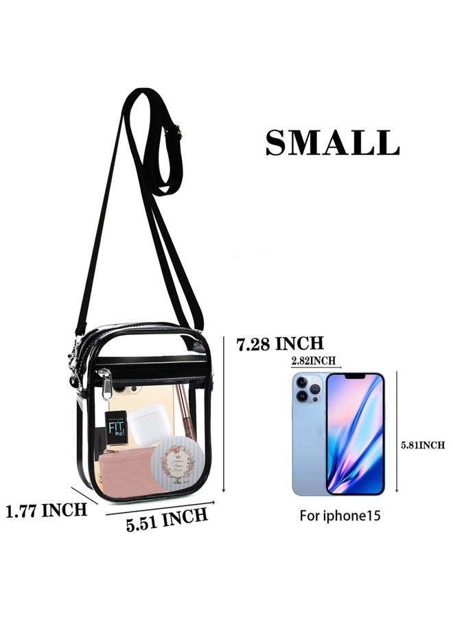 Fibrdoo Clear Crossbody Purse Bag, Clear Bag Stadium Approved with Front Pocket for Concerts Sports Festivals - Image 4