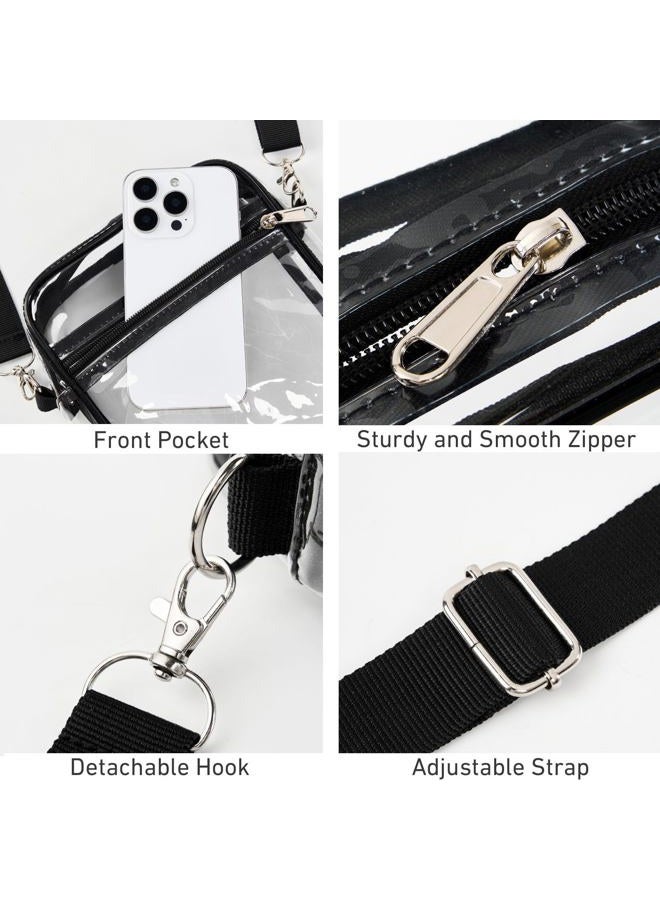 Fibrdoo Clear Crossbody Purse Bag, Clear Bag Stadium Approved with Front Pocket for Concerts Sports Festivals - Image 5