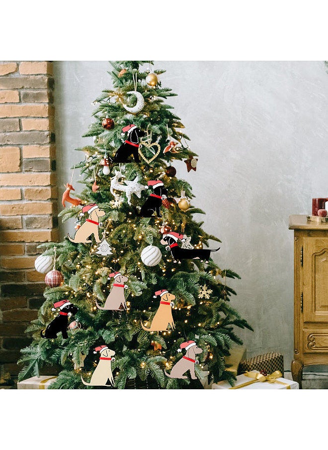 Generic Pet Dog Tree Pendants Ornament Wood Hanging Dog Sign Merry Xmas Tree Hanging Decorations DIY Xmas Party Ornaments  - Image 2