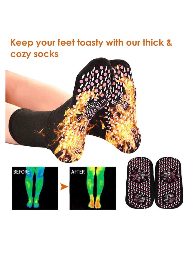 Tourmaline Thermal Circulation Self Heating Shaping Socks 1 Pairs Tourmaline Slimming Health Sock Foot Massage Tourmaline Acupressure Self Heating Shaping Socks for Men Women - Image 2
