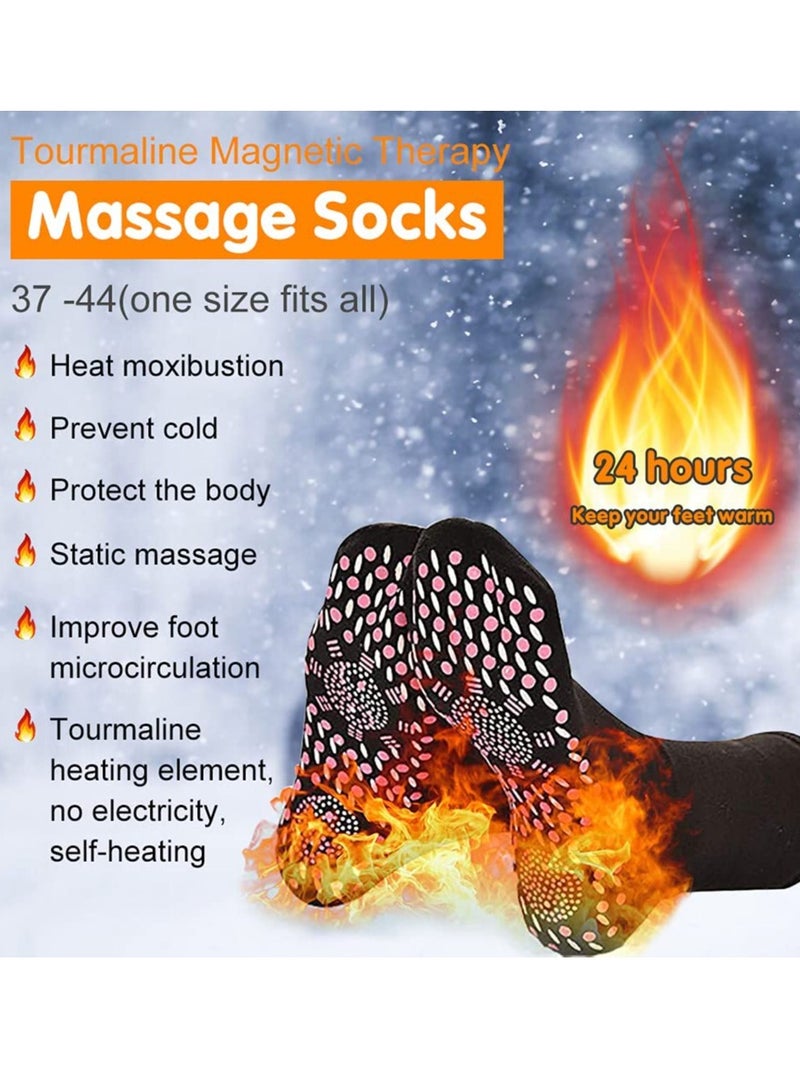 Tourmaline Thermal Circulation Self Heating Shaping Socks 1 Pairs Tourmaline Slimming Health Sock Foot Massage Tourmaline Acupressure Self Heating Shaping Socks for Men Women - Image 4