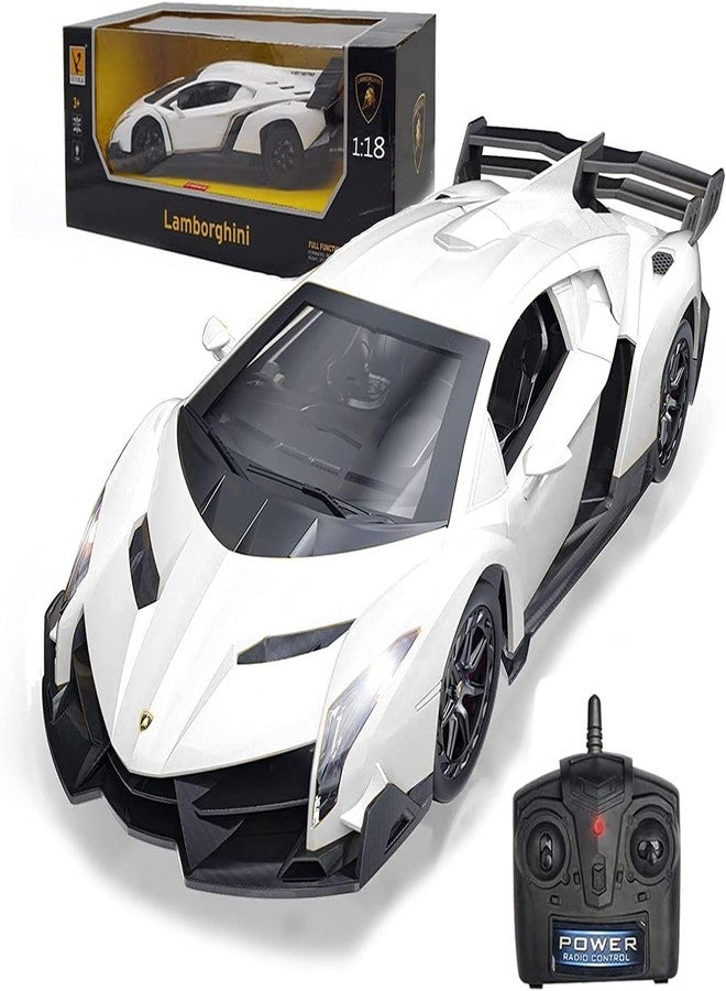 LAFALA Remote Control Car RC Cars Racing Car 1:18 Licensed Toy RC Car Compatible with Lamborghini Model Vehicle for Boys 6,7,8 Years Old,White - Image 1