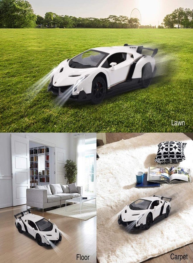 LAFALA Remote Control Car RC Cars Racing Car 1:18 Licensed Toy RC Car Compatible with Lamborghini Model Vehicle for Boys 6,7,8 Years Old,White - Image 3