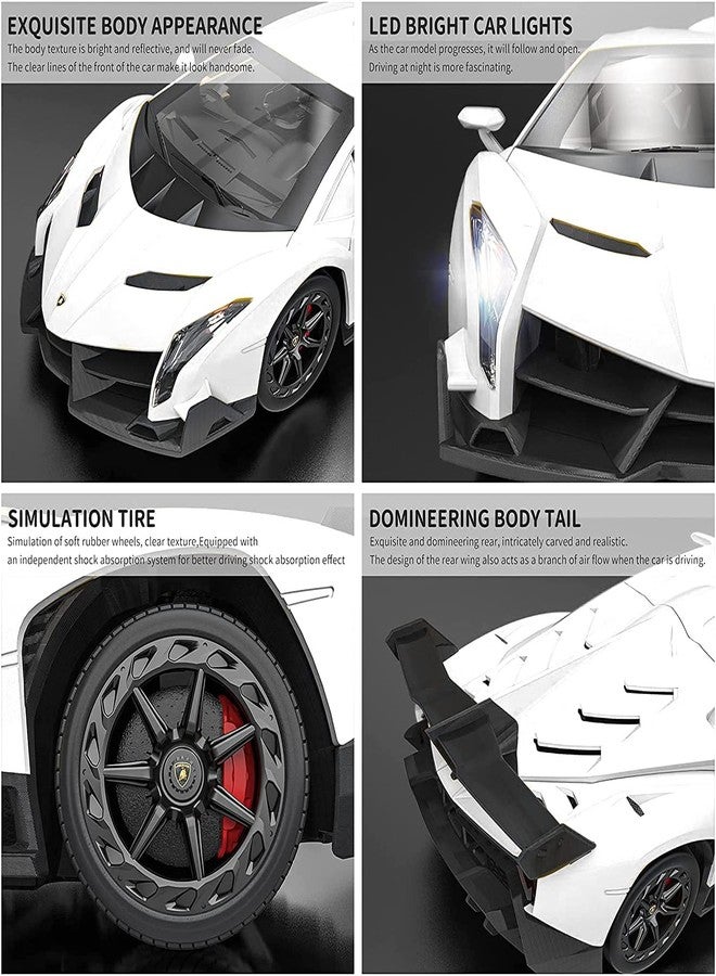 LAFALA Remote Control Car RC Cars Racing Car 1:18 Licensed Toy RC Car Compatible with Lamborghini Model Vehicle for Boys 6,7,8 Years Old,White - Image 4