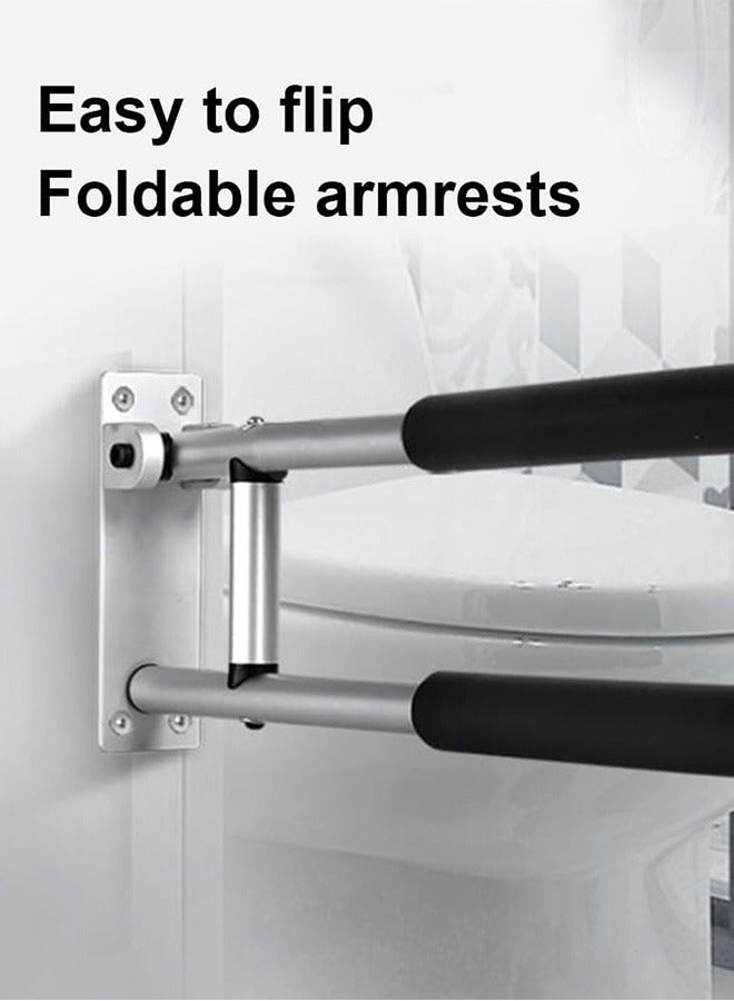 آي هوم شوب درابزين أمان للحمام، قضيب إمساك على شكل حرف U، درابزين أمان قابل للطي، قضيب إمساك للحمام قابل للطي مع مقبض دعم مانع للانزلاق، مناسب لكبار السن والمعاقين والنساء الحوامل (أسود) - Image 5