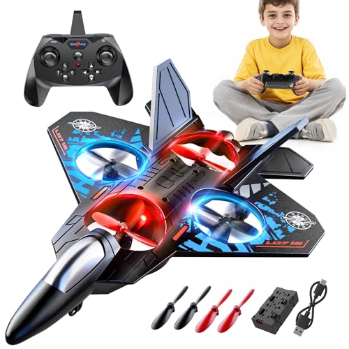 MSKOLER Foam Remote Control Airplane for Kids 812 24 GHz RC Plane with Colorful Lights 360 Flips Stunt Roll RC Airplane Toy for Boys and Girls Ages 816 Boy Toy for Kids and Adults - Image 1