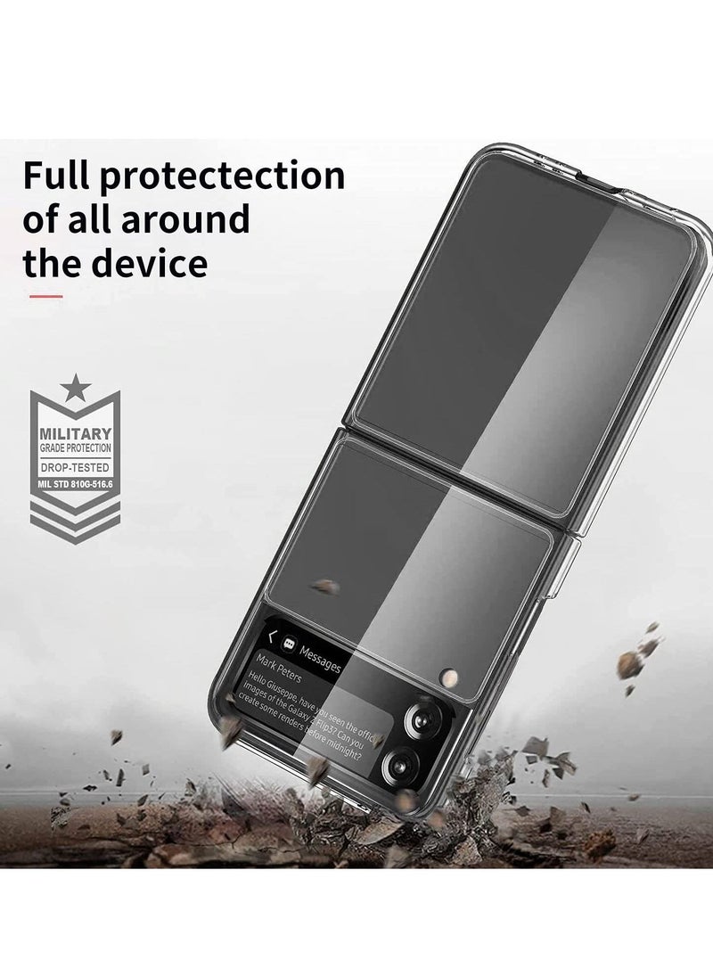 غطاء حماية مضاد للخدش ومقاوم للصدمات لجهاز سامسونج جالاكسي Z Flip 3 5G، شفاف - Image 3
