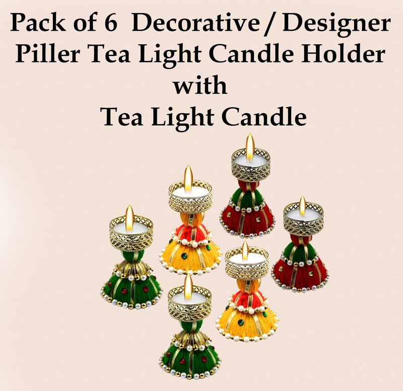 Saugat Traders Tea Light Candle Holder for Room Decor - Pooja Room - Diwali Decoration and Gift for Corporate Client - Home Decoration (Pack of 6) - Image 2