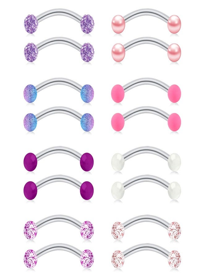 FECTAS 14g Stainless steel Long Nipple Rings Curved Barbells Pettie Belly Rings Curved Barbells Nipplerings Piercing Jewelry for Women 18mm Bars - Image 1