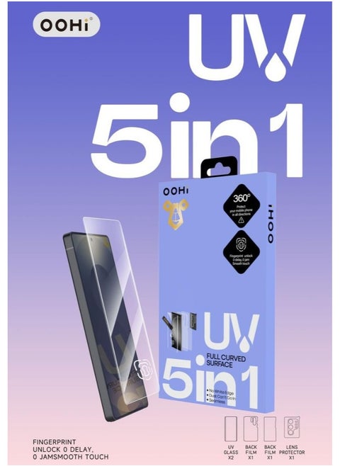 Clear UV Filter Screen Protector, 3D Curved Edge Tempered Glass, 5-in-1 Installation Kit, 2 Screen Protectors, 2 Back Screen Protectors, and 1 Camera Screen Protector (Samsung Galaxy S23 Ultra)