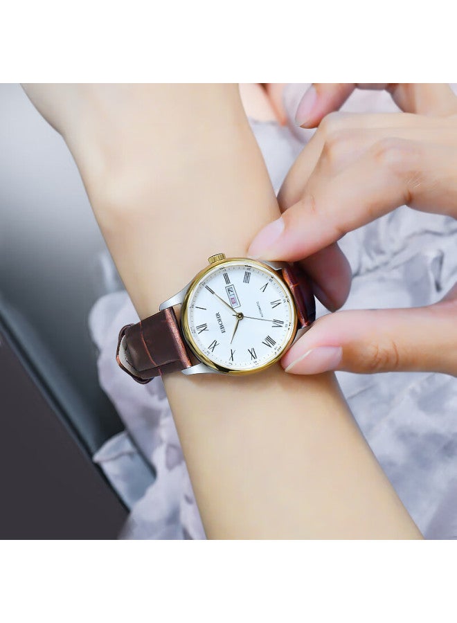 Ebohr Men's Automatic Mechanical Watch With Calendar, Stainless Steel Band, National Brand Couple's Gift For Birthday, Christmas, Valentine's Day - Image 2