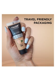 Faces Canada FACES CANADA All Day Hydra Matte Foundation Mini 3 in-1 Foundation Moisturizer 24 HR Aloe Hydration and Vitamin C 10HR Long Wear  Medium to High Buildable Coverage Caramel Natural 15ml  - Image 4