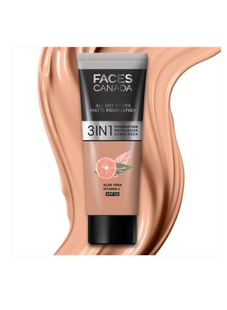 FACES CANADA All Day Hydra Matte Foundation Mini 3 in-1 Foundation Moisturizer 24 HR Aloe Hydration and Vitamin C 10HR Long Wear  Medium to High Buildable Coverage Caramel Natural 15ml - pzsku/Z0D60168D0DC999049071Z/45/1746689765/26d57f24-db78-4e01-8eb7-832b162f5eca
