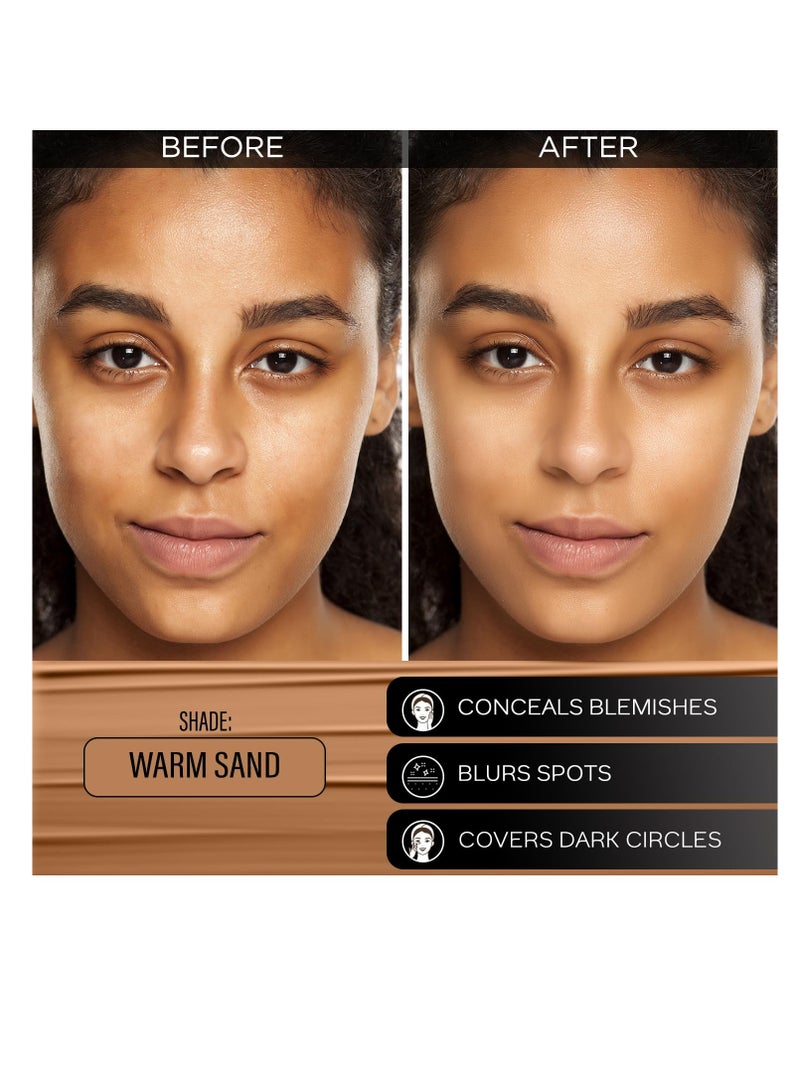 FACES CANADA All Day Hydra Matte Foundation Mini 3 in-1 Foundation Moisturizer 24 HR Aloe Hydration and Vitamin C 10HR Long Wear  Medium to High Buildable Coverage Caramel Natural 15ml