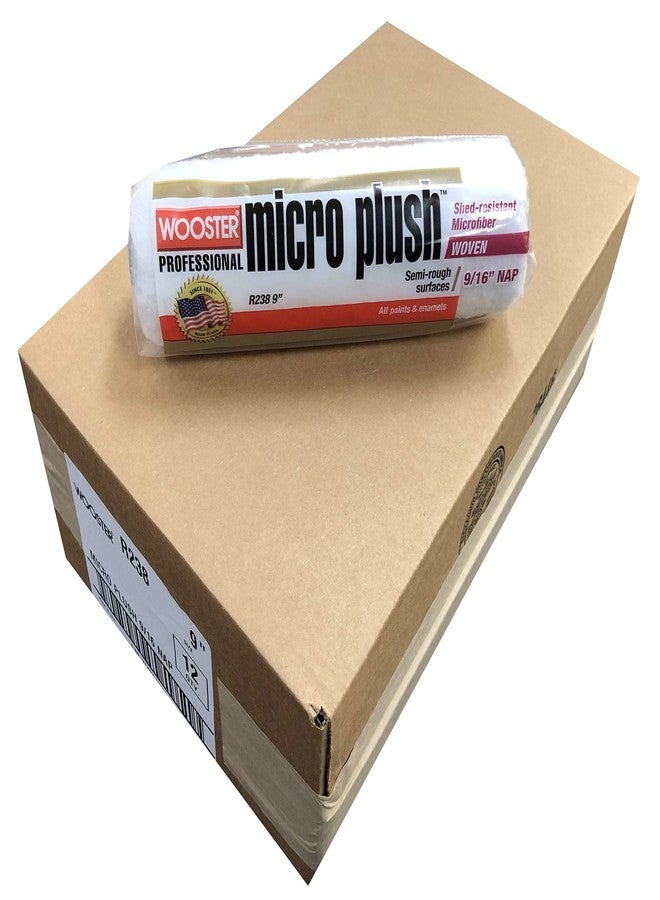 Wooster Brush R238 9 inch Micro Plush 9/16 inch Nap Paint Roller Cover - Pack of 12 - Image 2