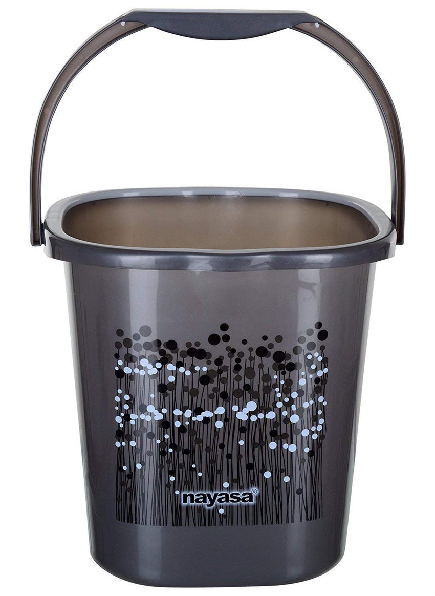 NAYASA Nayasa Funk Square 3 Pcs Bathroom Set | Bucket 18 L + Mug 1.5 L + 508 Stool | Bathroom Set | Bath Set for Bathroom | Black  - Image 2