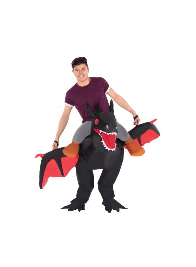 Morphsuits Ride On Black Dragon Inflatable Costume fo Adults by Morphsuits