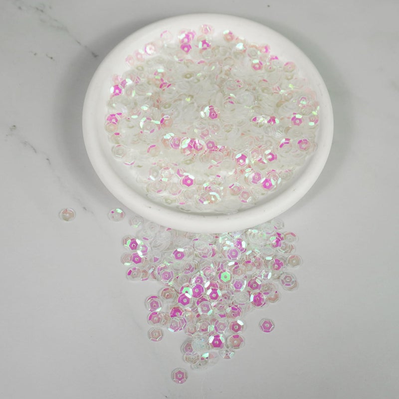 Bilipala Bulk Clear Sequins, Crystal Iridescent Spangles for DIY Crafts, Embroidery, 6mm, About 3000 Pieces - Image 4