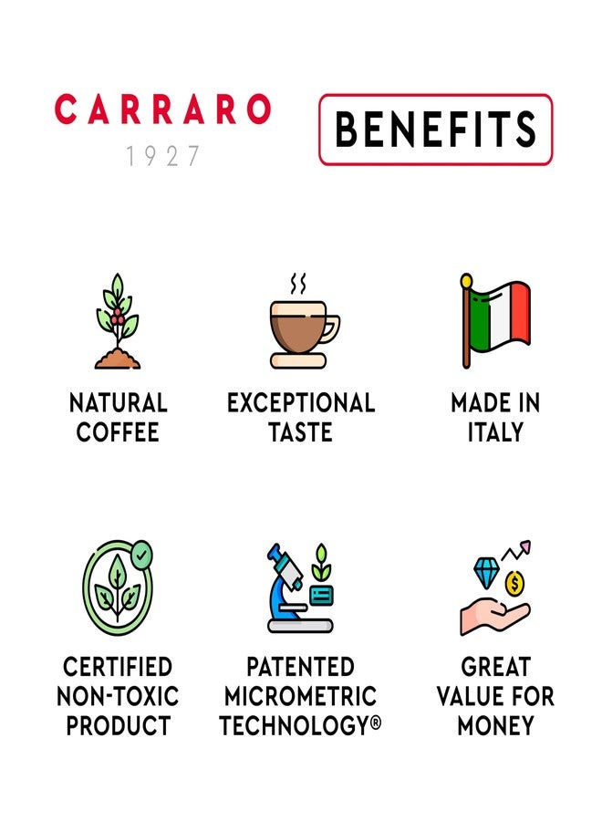 CARRARO Variety Pack - 100 Premium Espresso Pods Compatible with Nespresso Original Machines - Medium & Dark Roast Espresso Aluminum Capsules, 10 Packs - 100 Servings, Made in Italy - Image 3