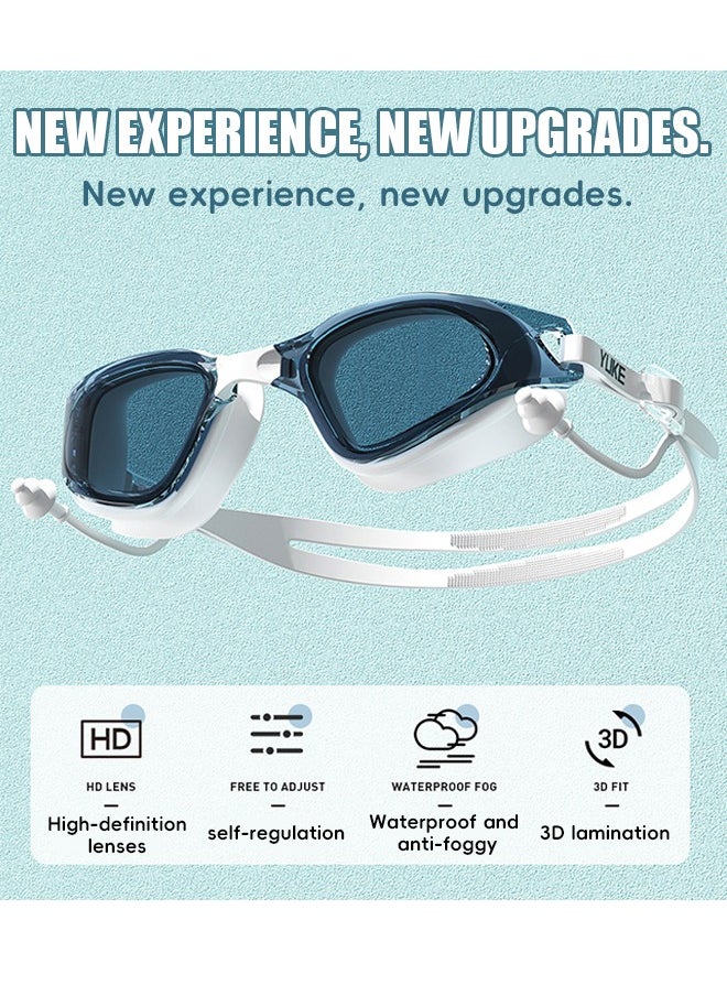 YUKE Swimming Goggles, UV Protection HD Goggle with Swimming Cap and Earplugs, for Men and Women  - Image 3