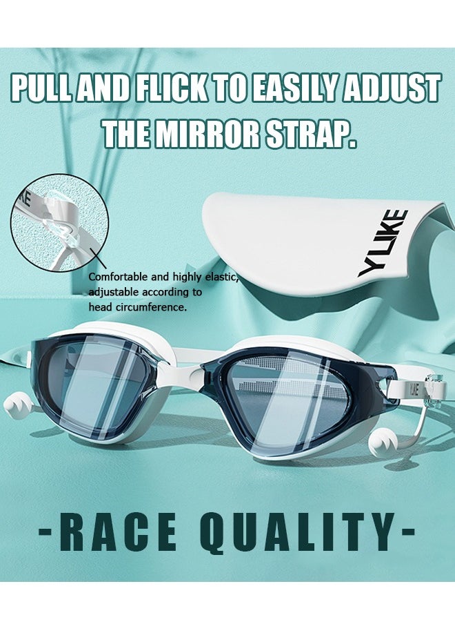 YUKE Swimming Goggles, UV Protection HD Goggle with Swimming Cap and Earplugs, for Men and Women  - Image 2