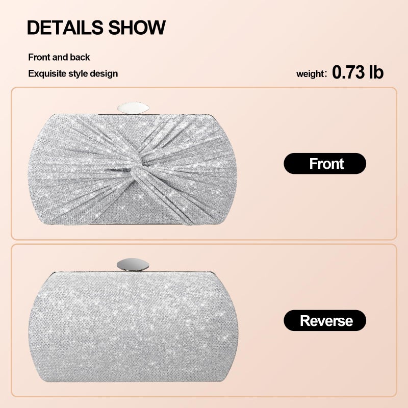 Suhatjia Clutch Purses for Women Wedding Evening Glitter Sparkly Handbags Party Purses for Women with Detachable Chain - Image 4