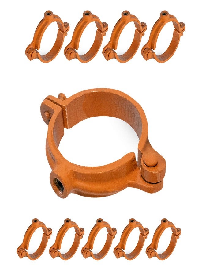 HIGHCRAFT HINGC-34-10 Industrial Decor Hinged Split Ring Pipe Hanger 3/4 in. Copper , with 3/8 in. Rod Fitting, Vintage Mounting Bracket for Tubing, Shower Curtain, Tiki Torch Hanging (10 Pack) - Image 1