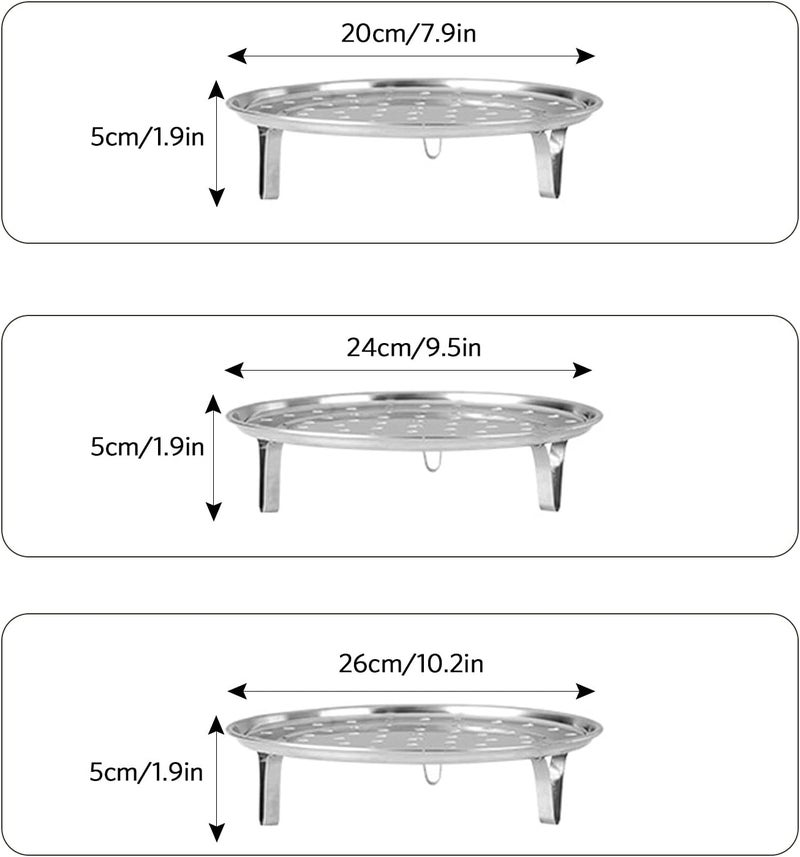 comfrt 10in Steamer Rack, Stainless Steel Canning Rack Cooking Food Vegetable Steaming Tray Steam Basket for Pressure Cooker Stainless Pots Wok - Image 5