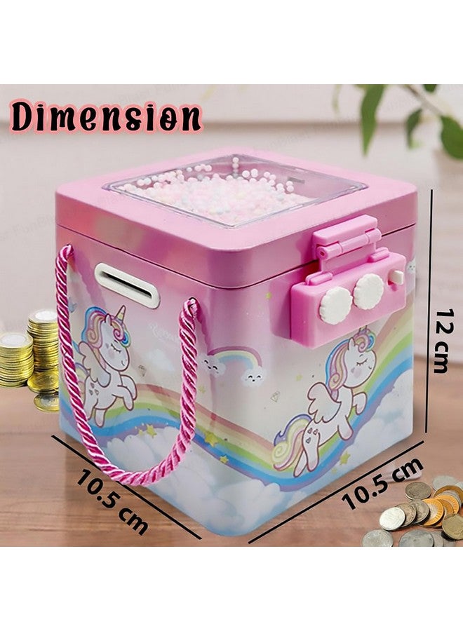 FunBlast Piggy Bank - Unicorn Coin Box for Kids, Money Bank for Kids, Piggy Bank for Kids, Money Box for Kids, Coin Box with Password, Unicorn gifts for girls, Best Return gifts for kids (Unicorn) - Image 2