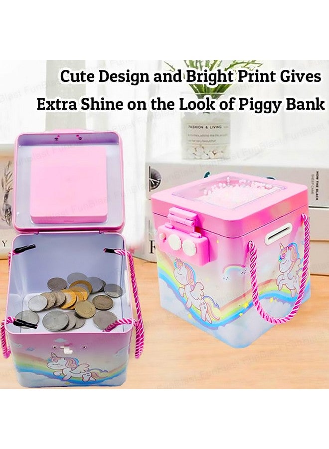 FunBlast Piggy Bank - Unicorn Coin Box for Kids, Money Bank for Kids, Piggy Bank for Kids, Money Box for Kids, Coin Box with Password, Unicorn gifts for girls, Best Return gifts for kids (Unicorn) - Image 4