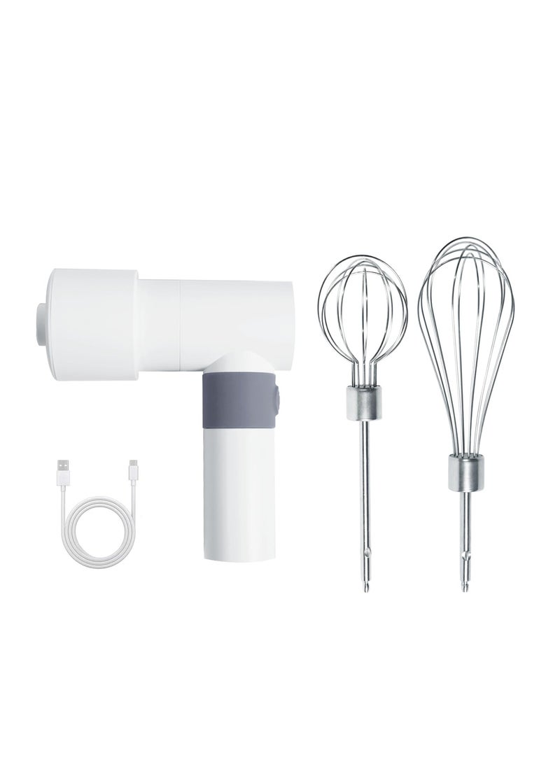 SYOSI Electric Mixer Whisk with 2 Mixing Heads, USB Rechargeable Cordless Hand Handheld Electric Blender 304 Stainless Steel Portable Egg Beaters  - Image 1