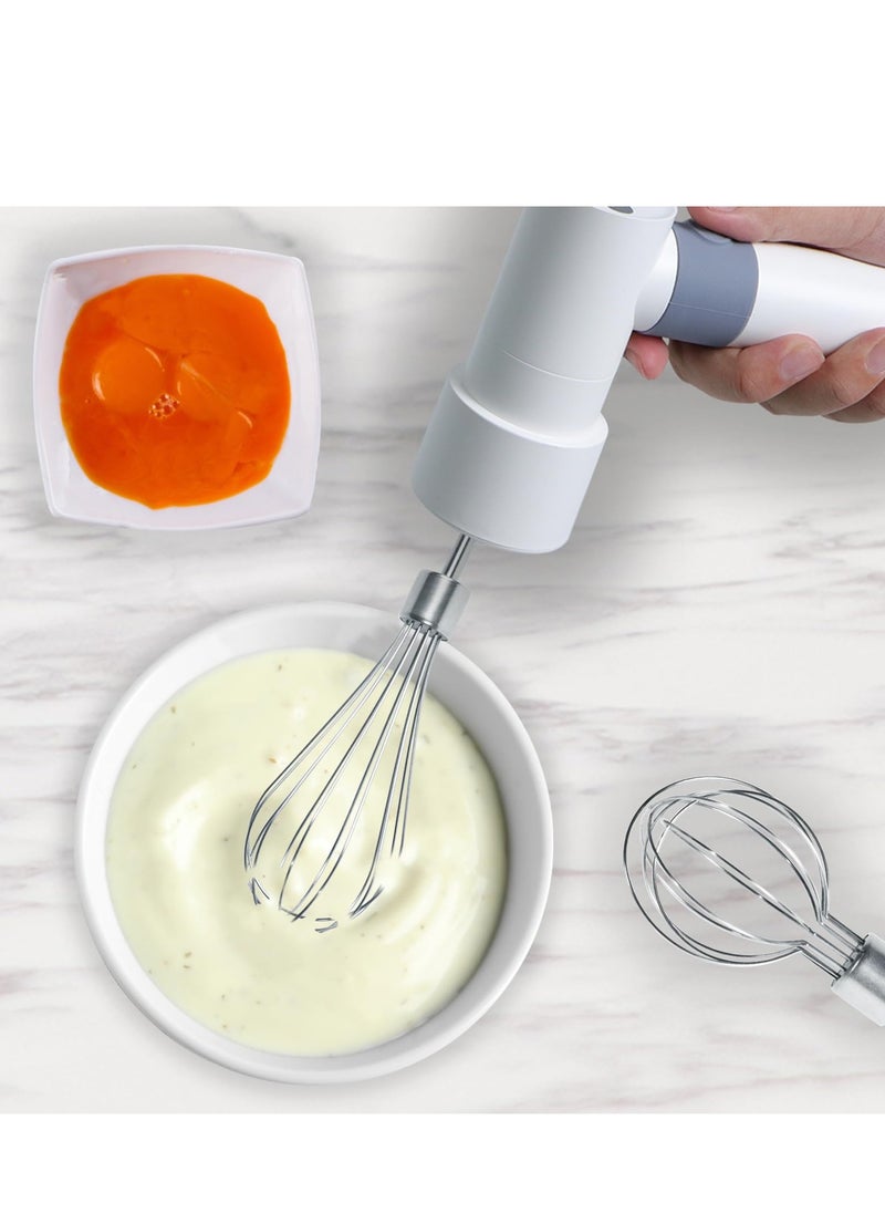 SYOSI Electric Mixer Whisk with 2 Mixing Heads, USB Rechargeable Cordless Hand Handheld Electric Blender 304 Stainless Steel Portable Egg Beaters  - Image 2