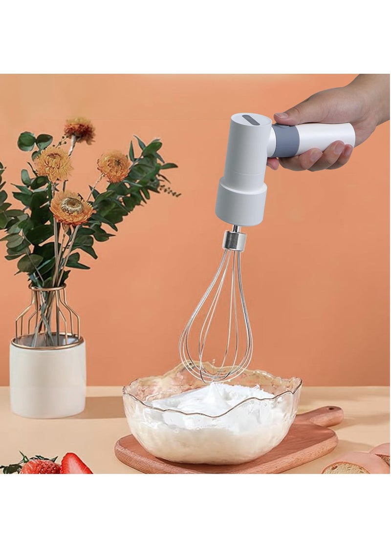 SYOSI Electric Mixer Whisk with 2 Mixing Heads, USB Rechargeable Cordless Hand Handheld Electric Blender 304 Stainless Steel Portable Egg Beaters  - Image 3