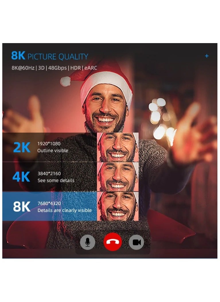 تي تيك كيبل HDMI 8K عالي السرعة من تي تيك HDMI 2.1v 48Gbps يدعم 8K @60Hz 4K @120Hz  بطول 2M  - Image 2