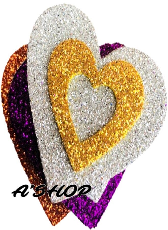 A'SHOP 5.5 cm Mixed Shaped Glitter Eva Foam with Dual Designs for Card Making, Scrapbooking, Paper Decoration -Set of 36 Pieces (Multicolour) - Image 4