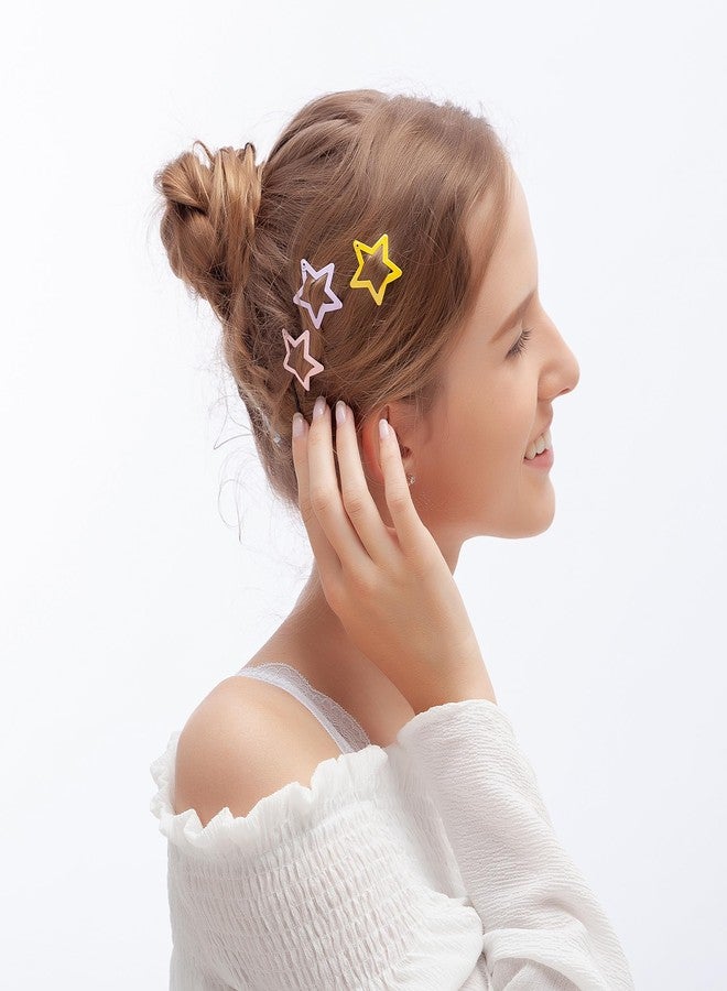 ECADY 100-Piece Metal Snap Hair Clips for Girls, Toddlers, and Kids - Perfect for Fine Hair, Thick Hair, and More - Featuring Fun Star Designs - Image 5