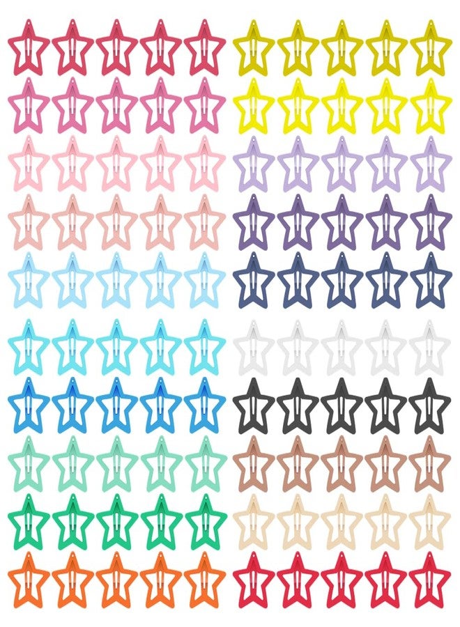 ECADY 100-Piece Metal Snap Hair Clips for Girls, Toddlers, and Kids - Perfect for Fine Hair, Thick Hair, and More - Featuring Fun Star Designs - Image 1