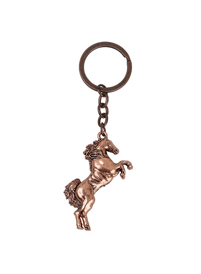 Loquat Cool Horse Key Chain Ring Solid Color Keychain Purse Bag Decor Pendant Hanging
