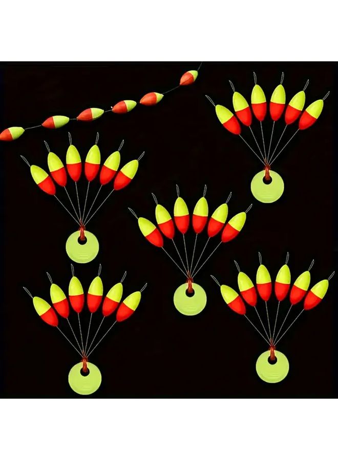5 Sets 2 Inch EVA Fishing Floats Red Yellow Green Glow In The Dark Bobbers - Image 1